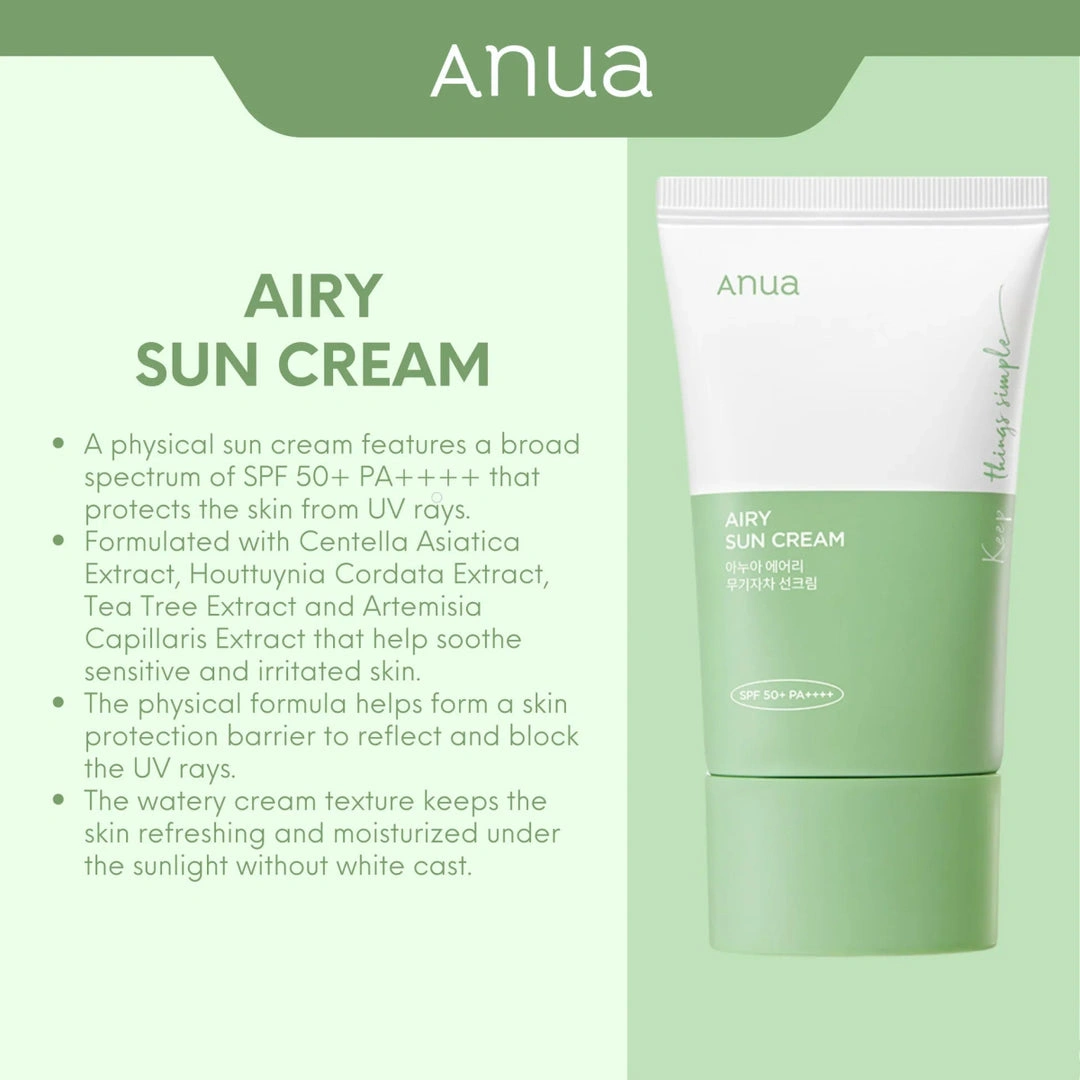 Anua Airy Sun Cream SPF 50+ PA++++ 50ml
